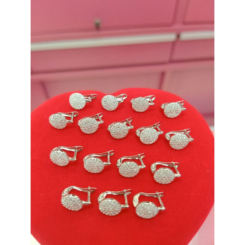 ANTING JEPIT DEWASA PERAK 925 IMPORT LAPIS MAS PUTIH