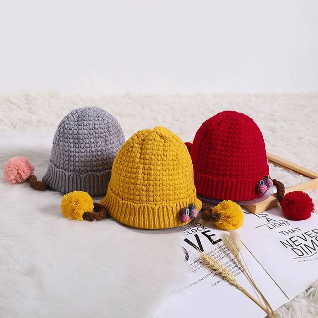 [BISA COD] Topi kepang bayi motif Berry / Topi bayi wig rambut palsu / Topi Kupluk kepang anak perempuan