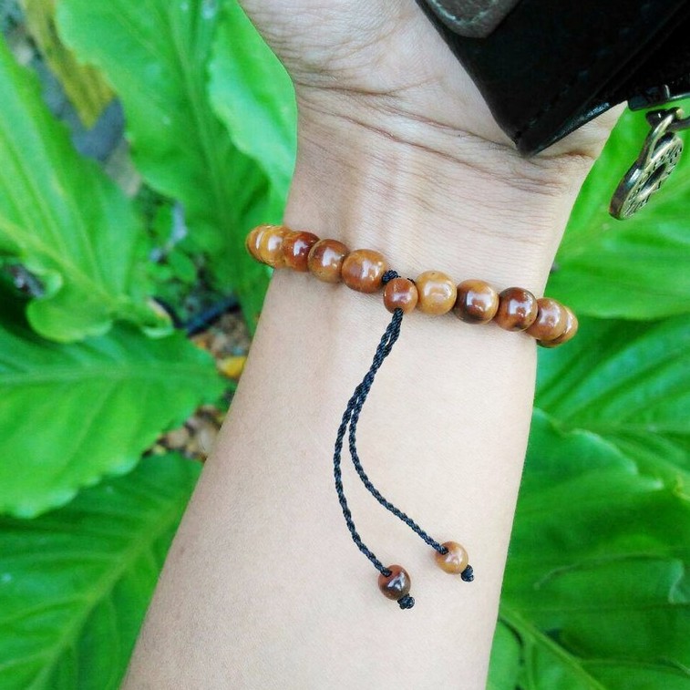 Gelang Kayu Kokka Bulat Besar Coklat - BC