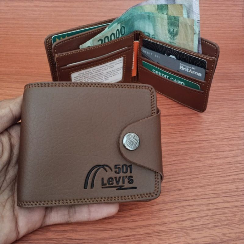 [Diskon] Dompet kulit Sintetis Premium Dompet Pria Model Kancing