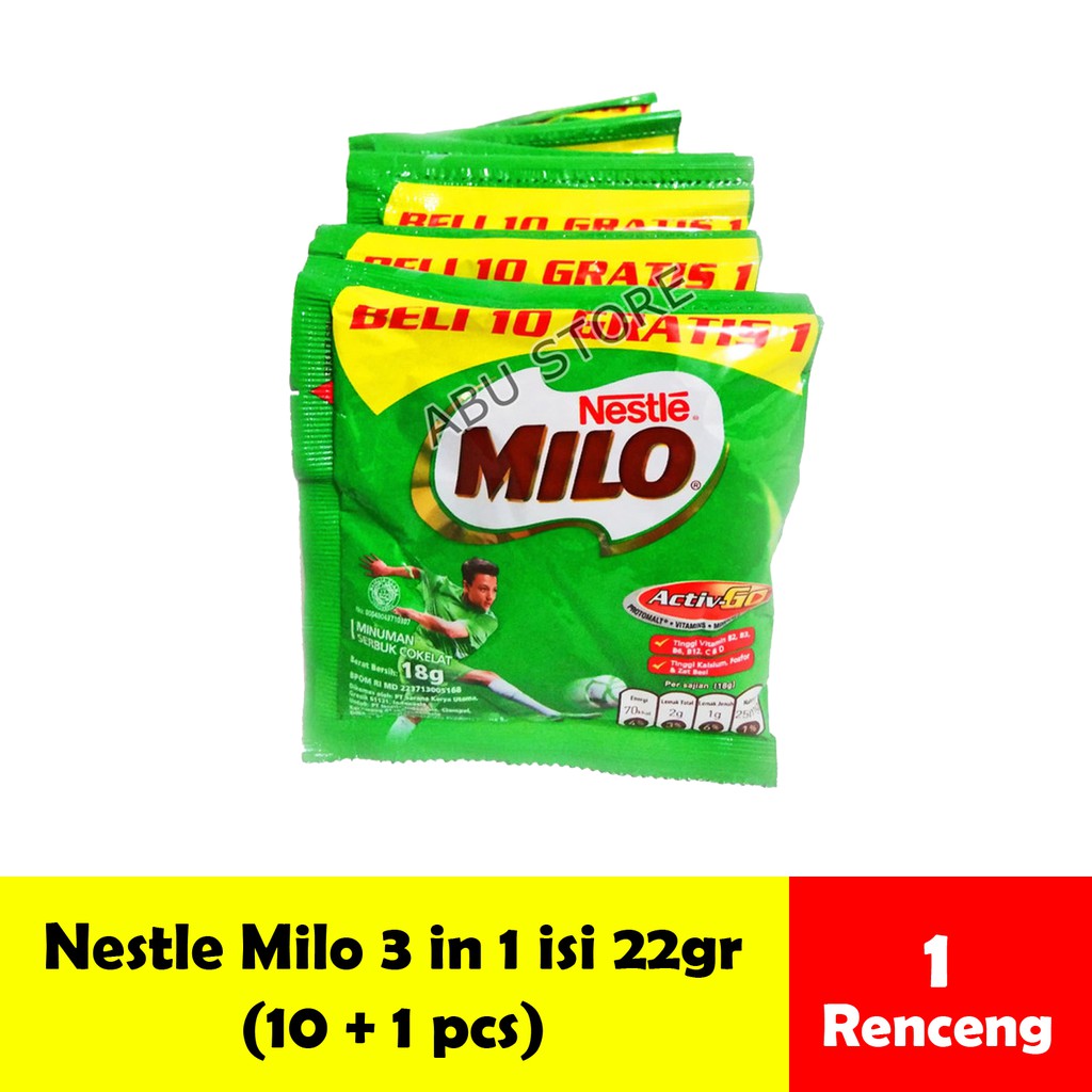 Susu Milo Coklat Renceng sachet Active Go 11 sachet x Susu Milo Coklat Renceng sachet Active Go 11 sachet x