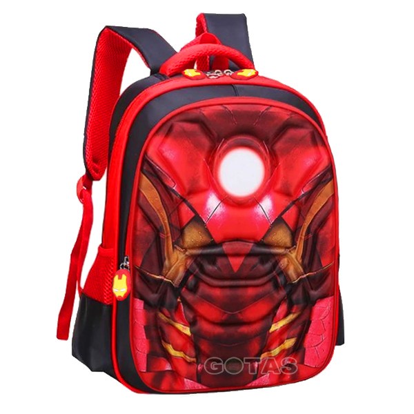 Tas Sekolah Anak TK SD Laki Laki Import Ransel Cowok Iron Man Tali Busa Empuk Anti Air