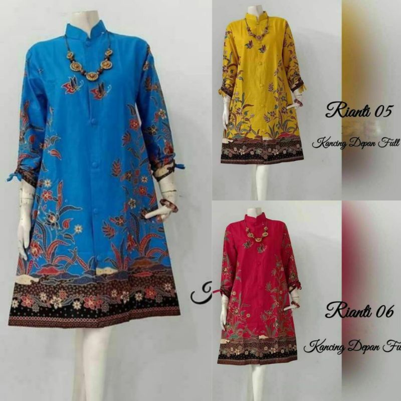 ATASAN TUNIK BATIK MODERN ZIPPER/KANCING DEPAN / TUNIK BATIK UNGGUL JAYA