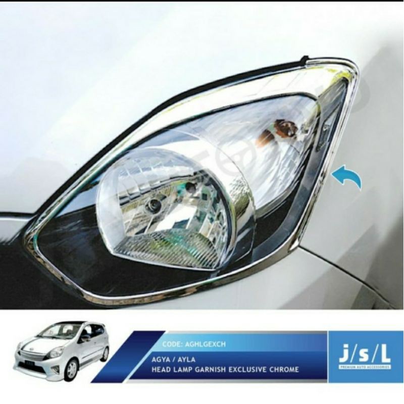 Toyota Agya Garnish Lampu Depan Head Lamp Garnish Chrome