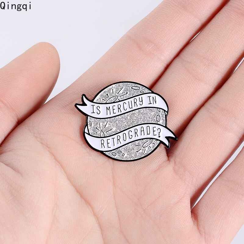 Bros Pin Enamel Bentuk Bintang Mercury Retrograde Untuk Kerah Kemeja