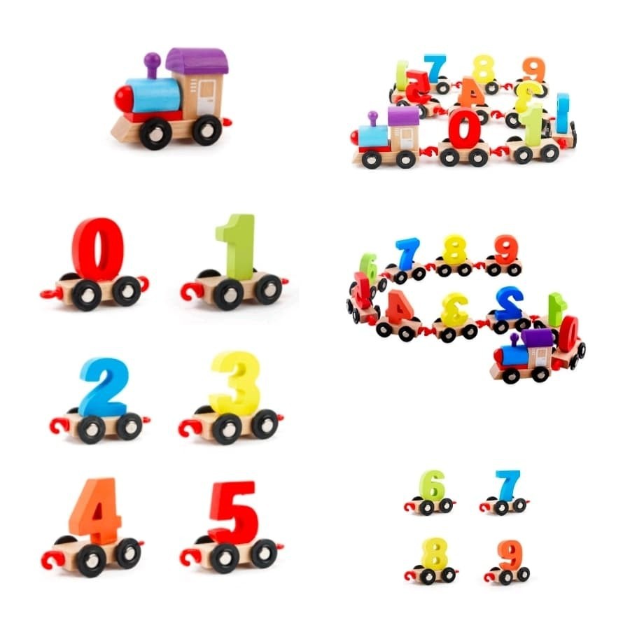 Mainan Edukasi Anak Puzzle Kayu KERETA SUSUN ANGKA/DIGITAL NUMBE TRAIN