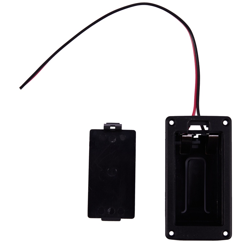 Kotak Baterai Pickup Gitar Bass 9V / Holder / Case / Kompartemen Dengan Kontak Metal + Kabel 2 Pin Plug