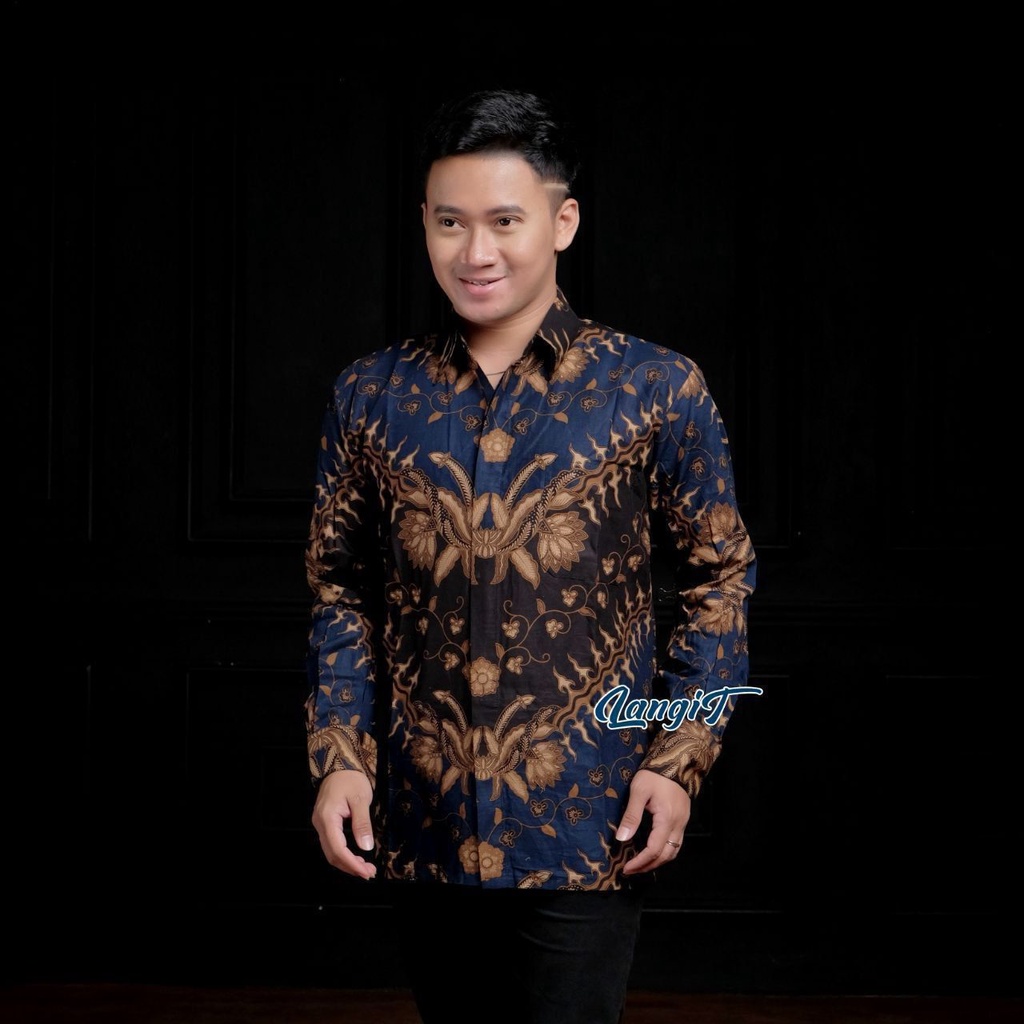 KEMEJA BATIK PRIA LENGAN PANJANG SIZE M L XL XXL BSWART batik HRB026 KENONGO PADI