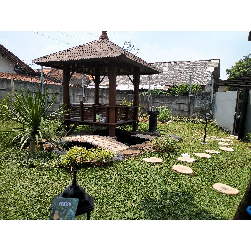SAUNG GAZEBO DAN KOLAM IKAN KOI/JASA BUAT GAZEBO KOLAM HIAS DAN TAMAN