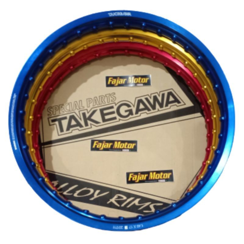TAKEGAWA RIM VELG WL KOTAK 140 RING 17 GOLD SILVER RED BLUE BLACK HOLE 36 HITAM SILVER RED GOLD BLUE PURPLE TITANIUM