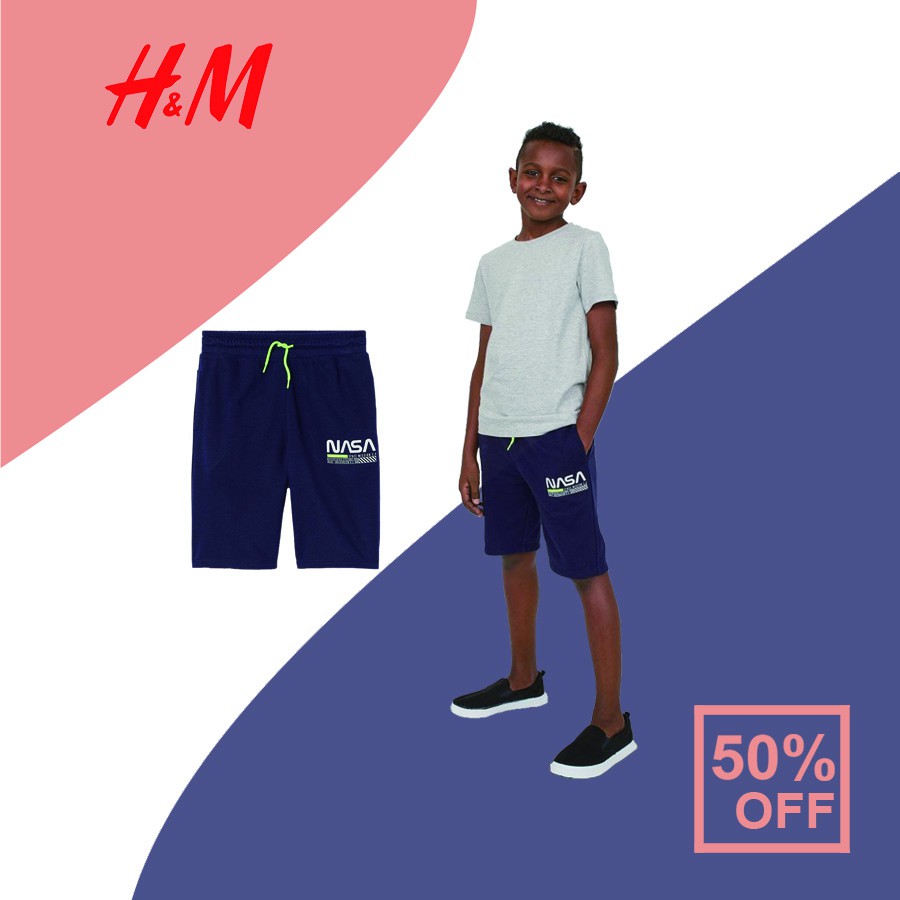H&M ORIGINAL Celana Pendek Sweatpants  Short Pants Anak Anak Nasa Laki Laki Cowok HNM ORIGINAL