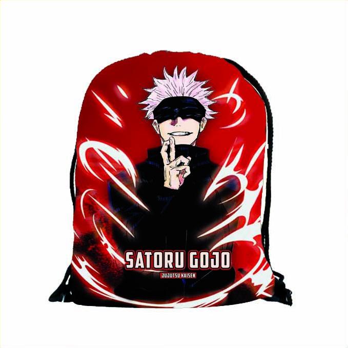 Stringbag Tas Serut Ransel Anime Backpack Tahan Air Jujutsu Kaisen Kanji Yuuji Sukuna Gojo Fullcolor