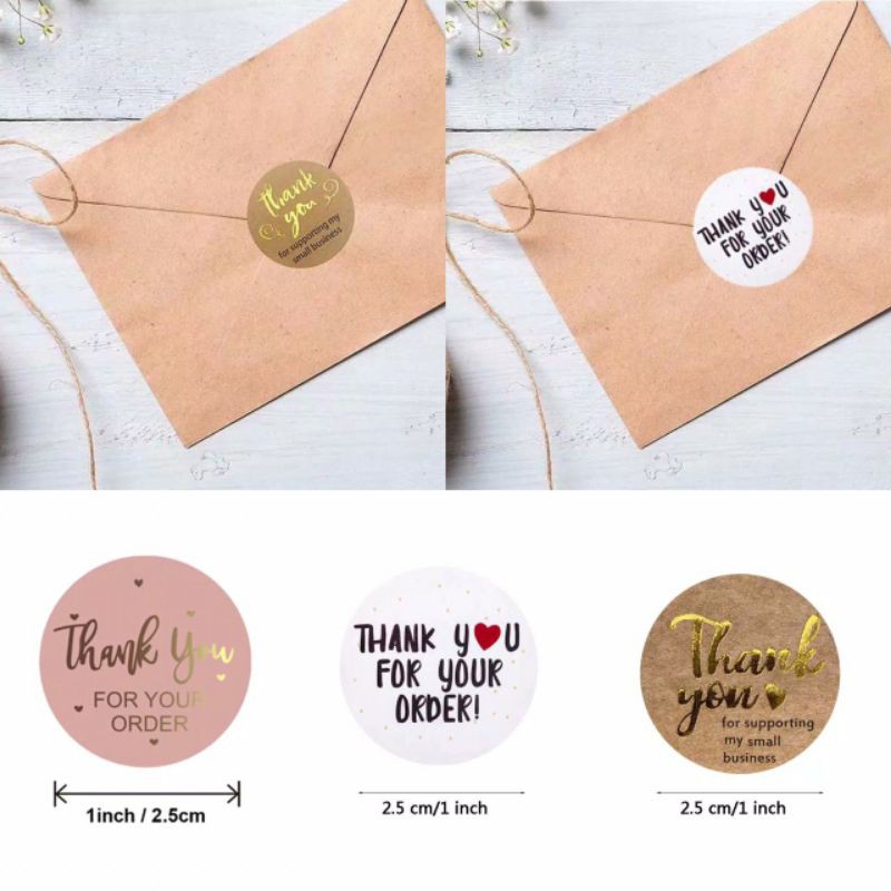 

Sticker Mini dengan tulisan Thank You yang bermanfaat untuk menyatakan ucapan terima kasih dengan cara elegan, Isi 50 pcs.