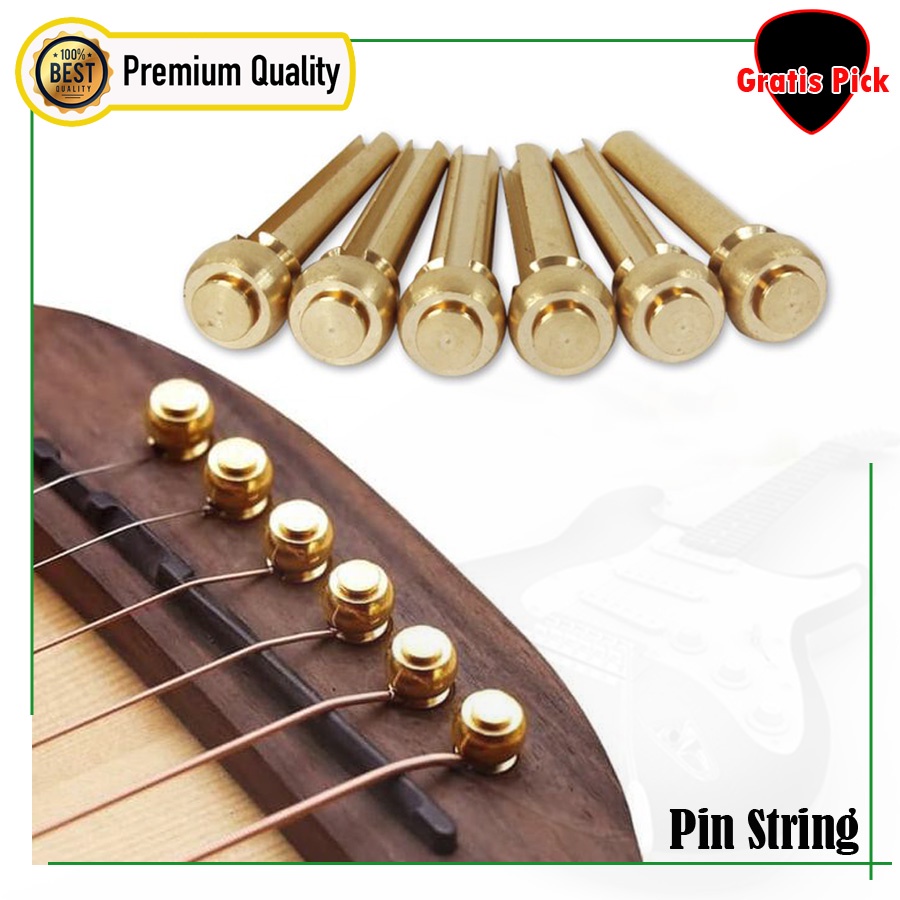 Pin String Gold, Pin Bridge, Pentolan Gitar Emas Untuk Gitar Akustik