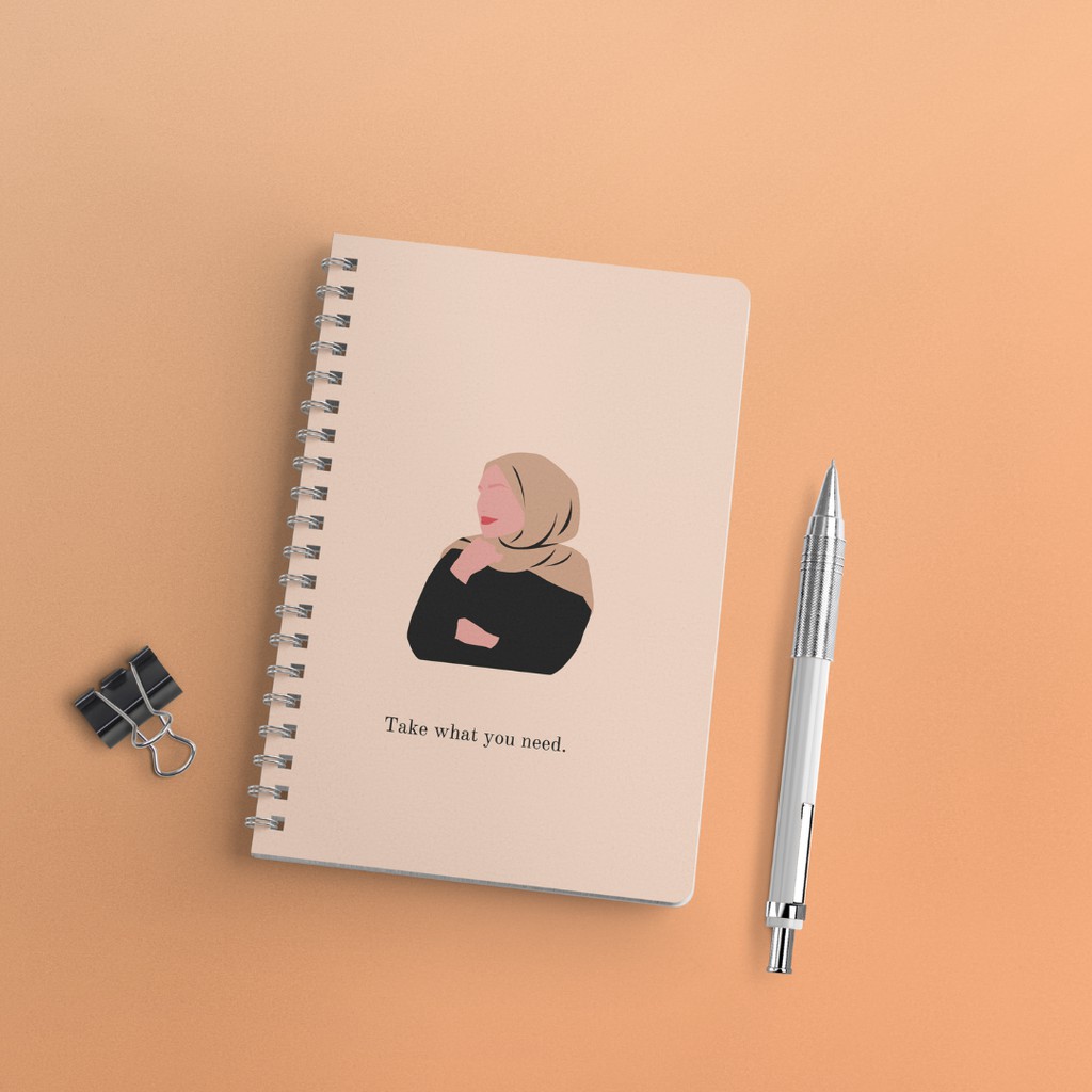 

Notebook Hijab Girl Edition 1 Lined Grid Dot Ukuran A5 Ring Spiral Jurnal Catatan Buku Spiral Binder