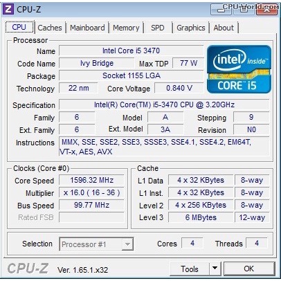 Processor Intel Core i5 3470 tray Socket 1155 Ivy Bridge