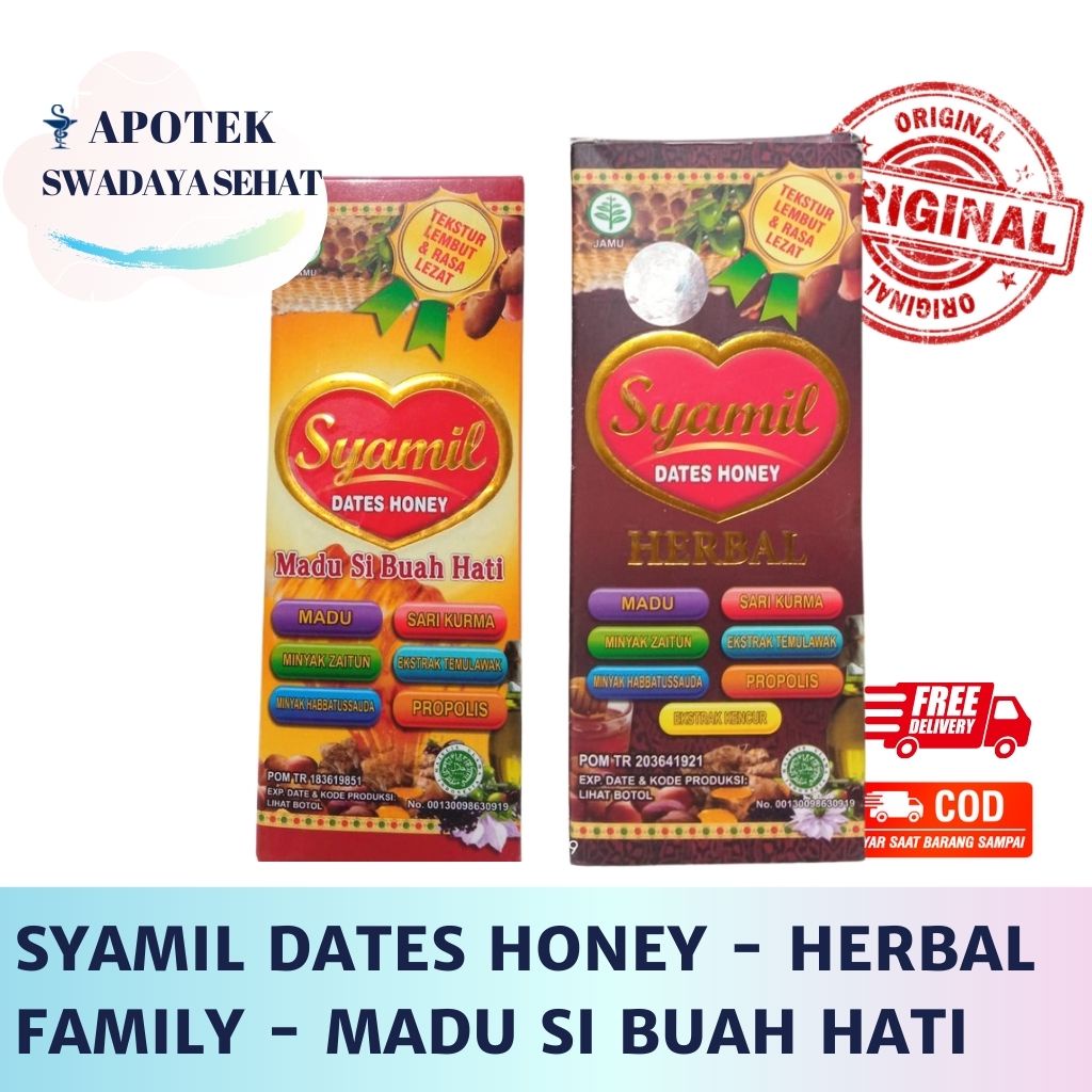 MADU SYAMIL DATES HONEY HERBAL 200 ML - SI BUAH HATI 125 ML - Untuk Kesehatan Kecerdasan Anak Madu Lengkap - Family Madu Daya Tahan Tubuh