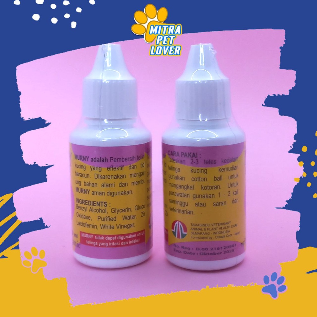 OBAT PEMBERSIH TELINGA KUCING - MURNY CAT 30 ML ORIGINAL - OBAT TETES BIO ACTIVE ORGANIC EAR CLEANSER PEMBERSIH TELINGA KUCING ALAMI -MURNY CAT 30 ML ORIGINAL OBAT TETES BIO ACTIVE ORGANIC EAR CLEANSER PEMBERSIH TELINGA KUCING ALAMI PET ANIMAL HEALTHCARE