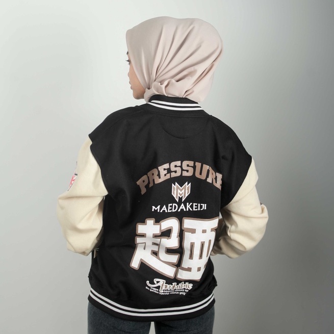 LOCAL BRAND - Jaket Varsity Pria Full Motif Sablon Full Katun Terbaru Jaket Pria Distro Jaket Baseball Vintage Pria Wanita Bahan full Katun M L XL - Erigo