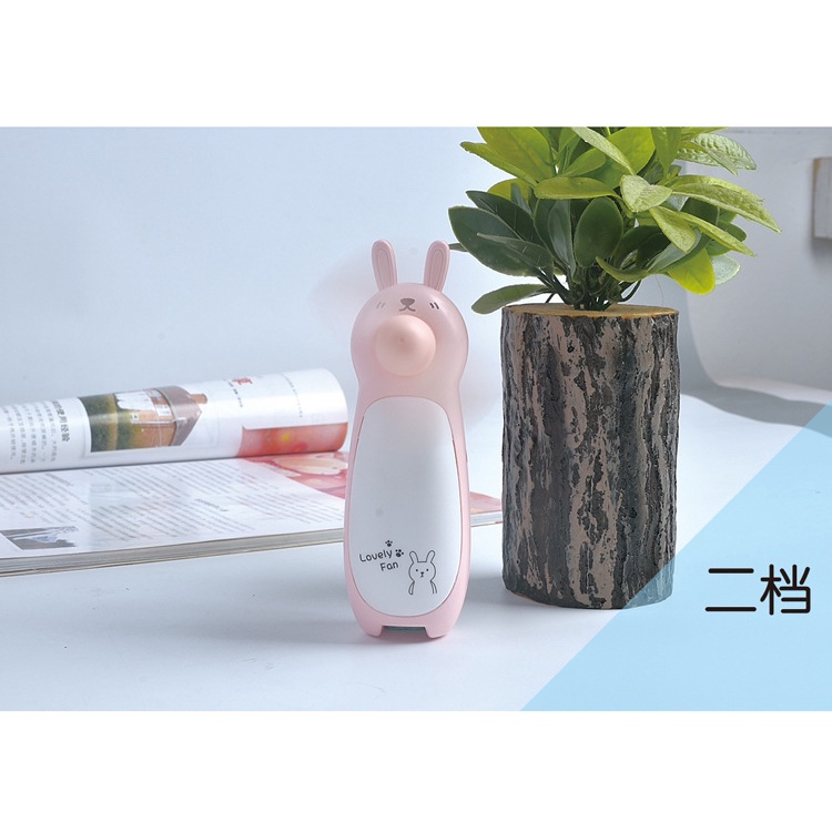 Kipas Angin Karakter Motif Rabbit Mini Fan LED USB Charger Kipas Genggam Portable lucu unik hemat tempat mudah di bawa kipas mini