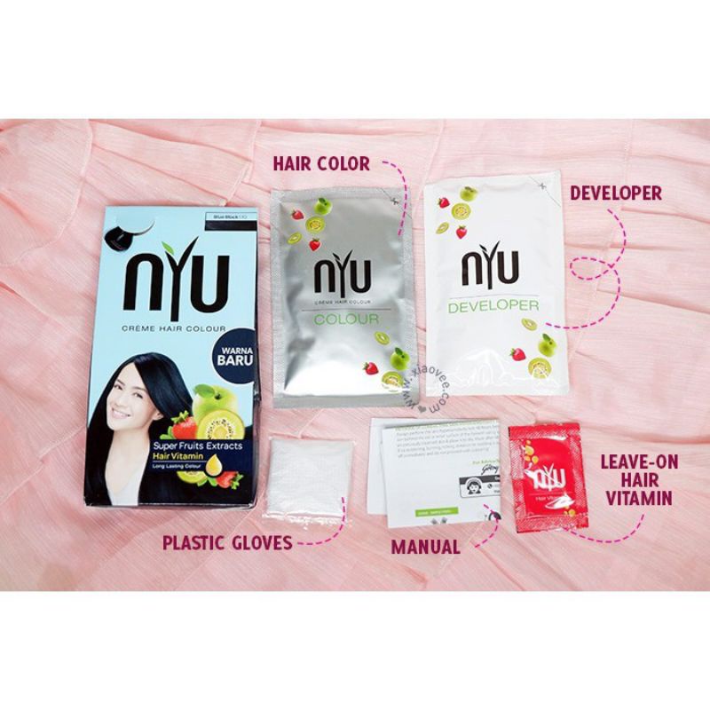 NYU CREME HAIR COLOUR PEWARNA RAMBUT/ CAT RAMBUT NATURAL (TANPA AMONIA) BPOM ini