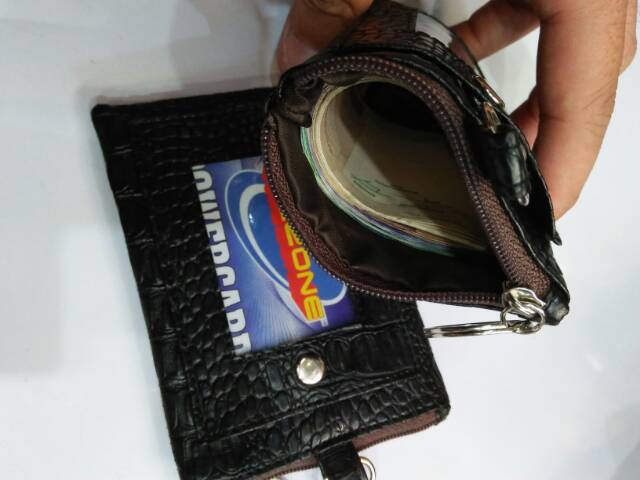 Dompet kecil res koin kartu nametag kunci multifungsi