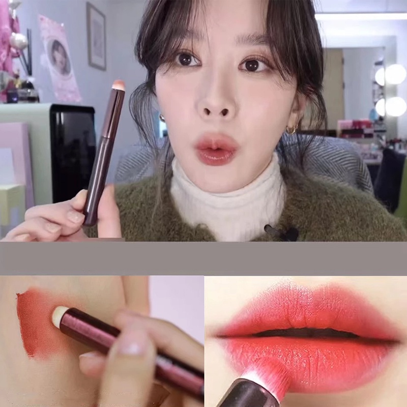 Brush makeup portable Kepala Bulat Untuk lipstick / concealer