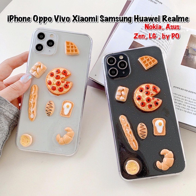 Pizza Bakery Case iPhone Oppo Vivo Xiaomi Samsung Realme C17 C15 C12 S1 F11 V15 V17 Pro Note 20 S20