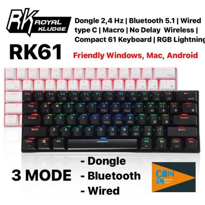 royal kludge rk61 mechanical keyboard wireless
