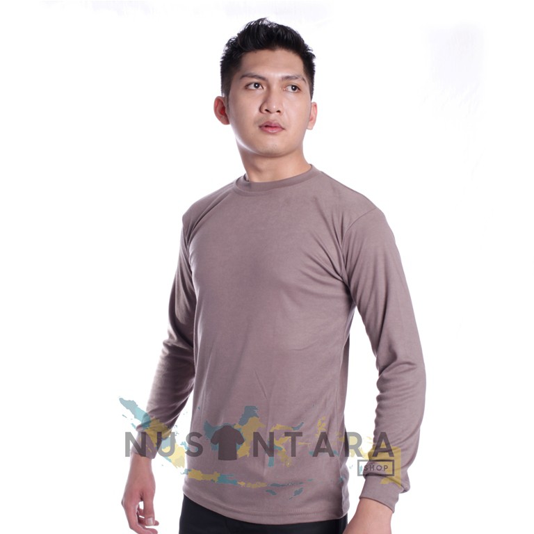 Kaos Security Polisi Satpam Polos Tangan Panjang Kerah Pendek Warna Coklat Satpam Pol PP