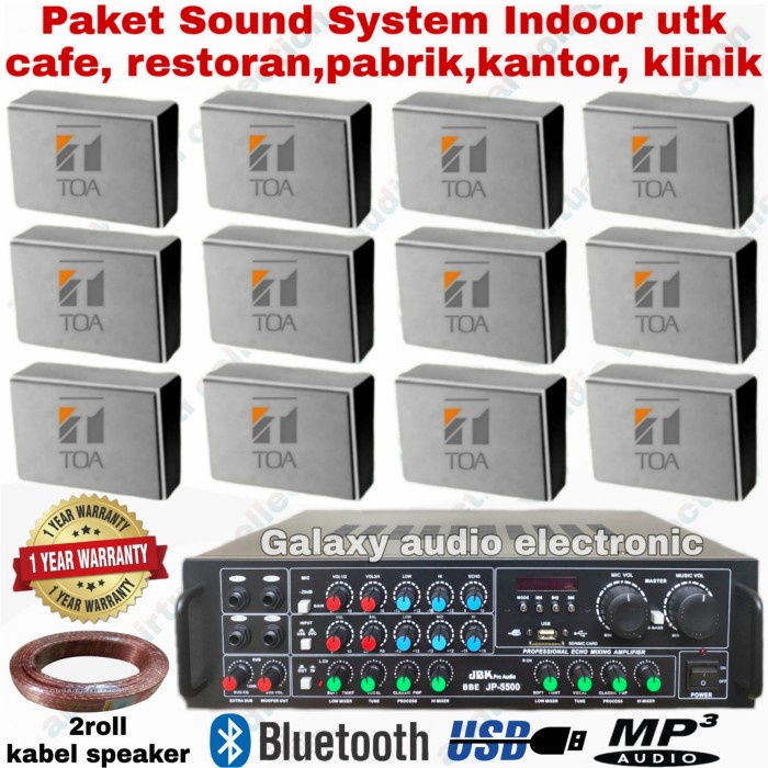 Paket Sound System Indoor Kafe, Restoran, Pabrik ( Toa Isi 12Unit)