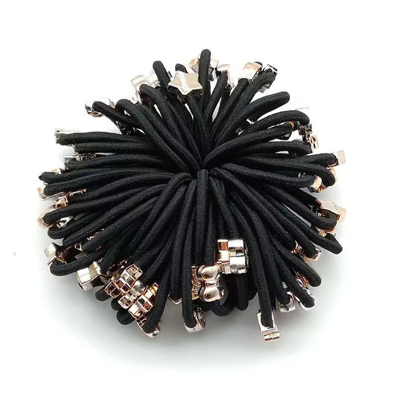 [1 PCS] Ikat Rambut Elastis Hitam Gaya Korea Untuk Wanita Varian Motif Aksesoris Wanita Import-4