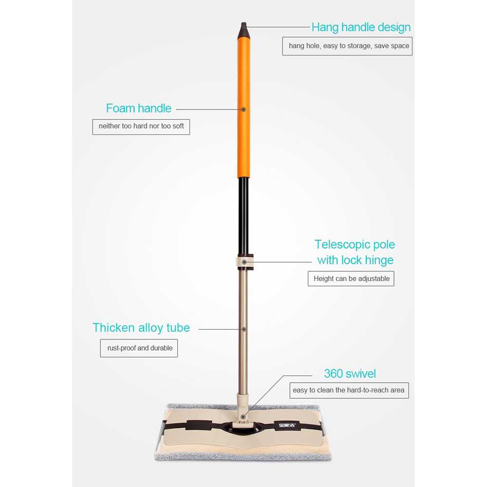 TD-DDG JESUN Alat Pel Datar Floor Flat Mop Stainless Steel - FC-57