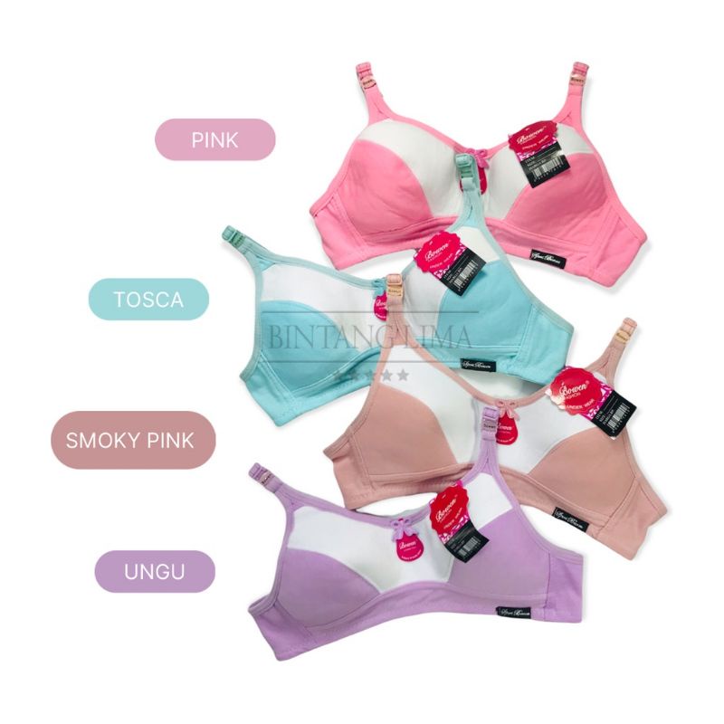 Bh pelajar katun tanpa busa / sport bra pelajar tanpa busa kait dua