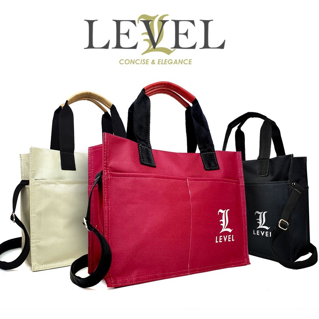 TAS LEVEL RICA JUMBO canvas fashion wanita selempang sling bag organizer replika marhen