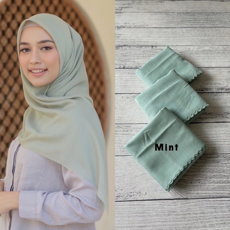 Hijab Voal Basic Lasercut / Hijab Polos Bahan Voal Premium