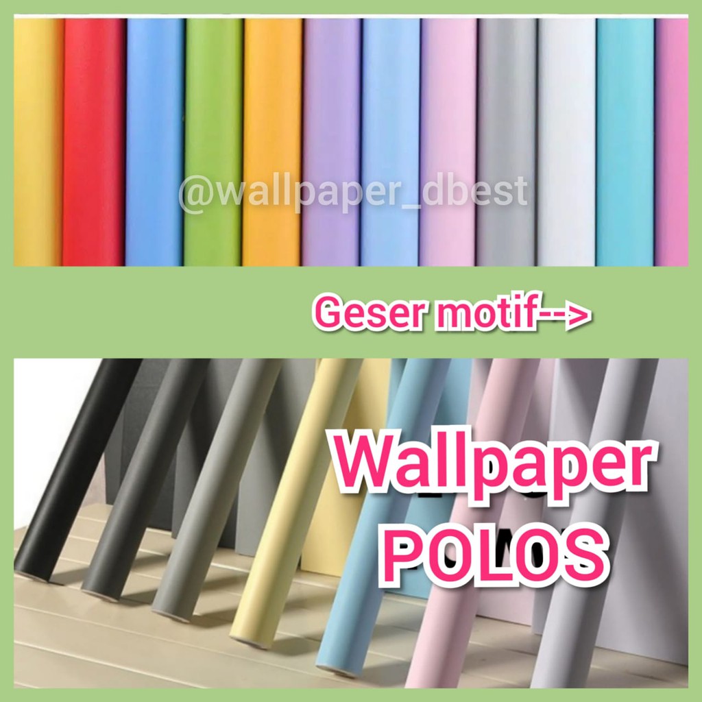 WALPAPER WALLPAPER WALL PAPER STICKER STIKER DINDING POLOS TANPA MOTIF PUTIH HITAM GREY KUNING COKLA