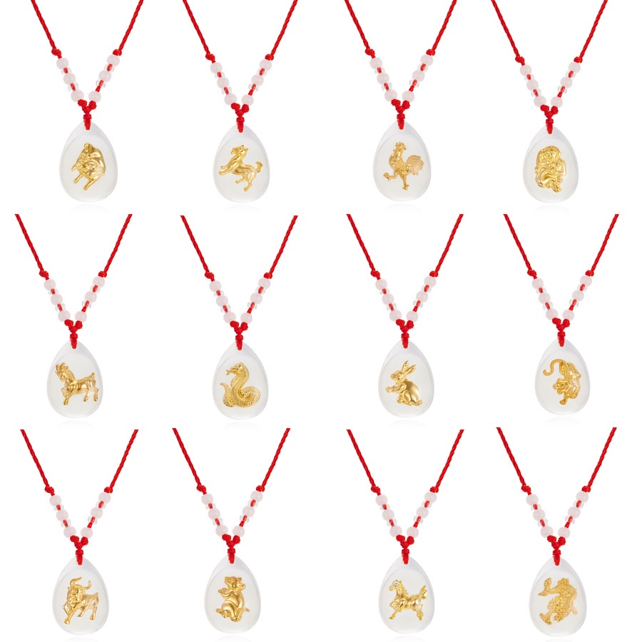 Kalung Dengan Liontin Kristal 12 Zodiak