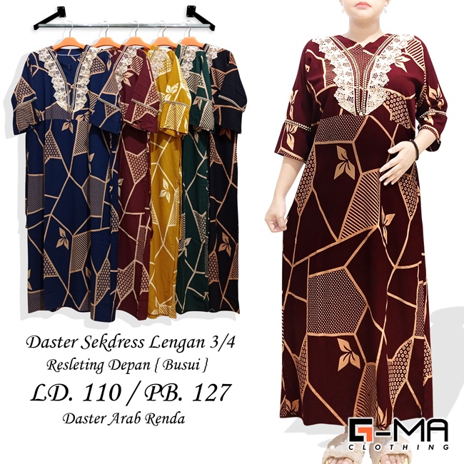 DASTER ARAB ZAHIRA LENGAN 3/4 | RESLETING DEPAN BUSUI | RAYON SANTUNG-2