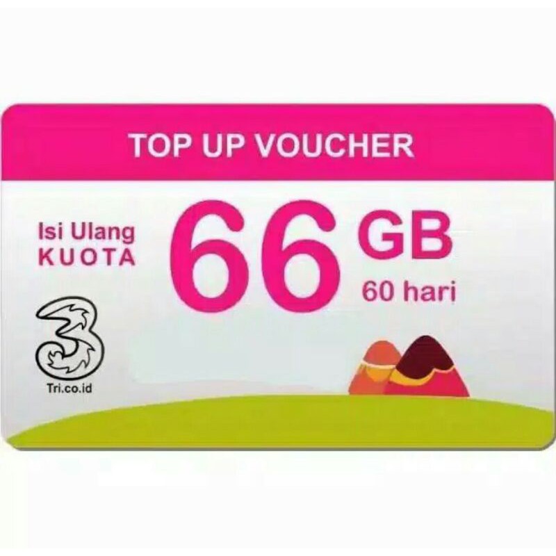 Kuota Tri 66 gb 33 gb Three 66gb 33gb | Shopee Indonesia