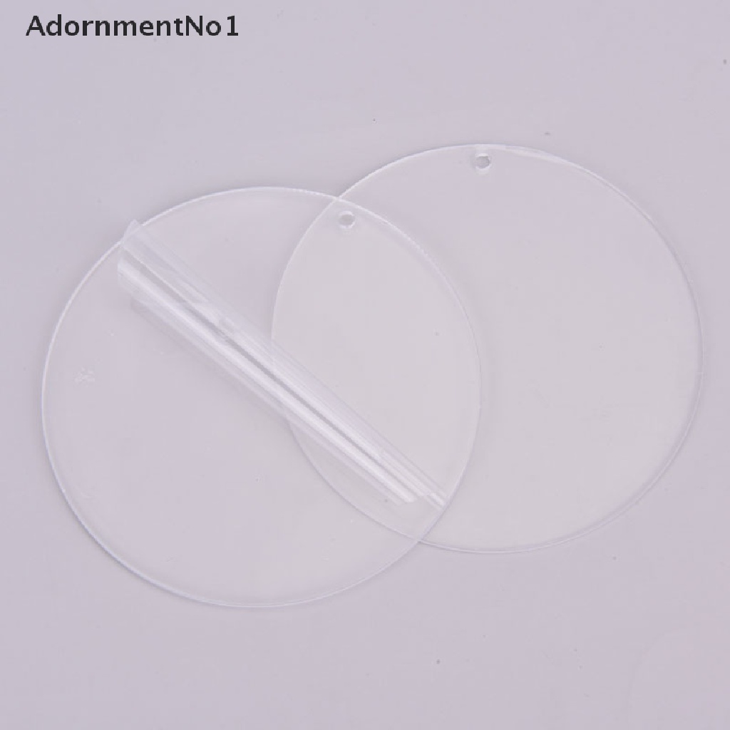 [AdornmentNo1] 10PCS Acrylic Clear Circle Discs Keychain Blanks Tassels Keyrings DIY Pendants [new]