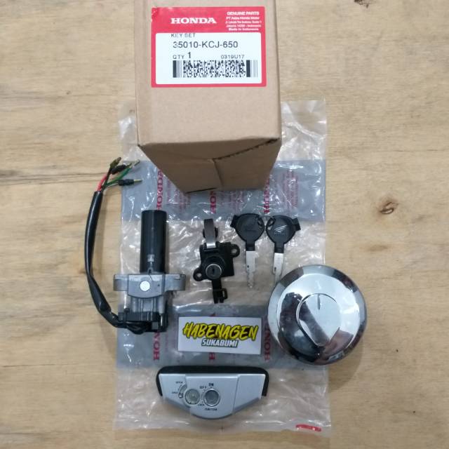 kunci kontak key set tutup tangki jok honda tiger revo versi lampu pece picek pecak ori AHM HGP