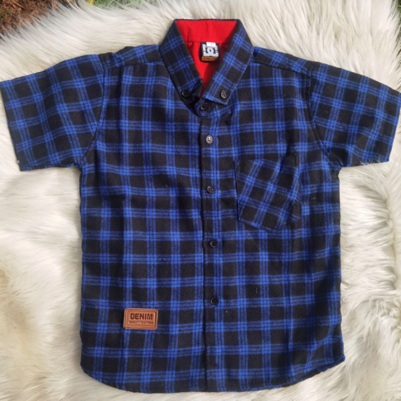 Kemeja anak Flanel Lengan Pendek Unisex - kemeja kotak anak hitam putih / kemeja flanel anak laki laki / kemeja kotak anak laki laki / kemeja anak laki / Baju anak laki - Kemeja Anak Bahan Flanel Import TERLARIS - Kemeja flanel anak umur 2-12 tahun