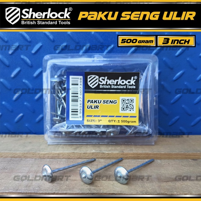 Paku Seng inch Ulir 3 inch / Sherlock Paku Payung Kemasan 0.5 kg