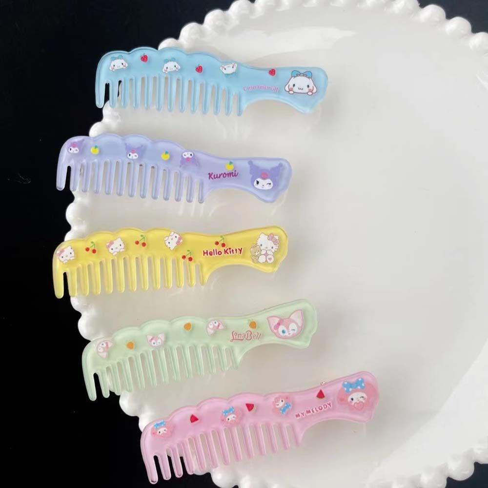 NEEDWAY Sisir Hair Clip Sisir Mini Gadis Memperbaiki Fringe Barrette Melody Cinnamon Dog Anjing Telinga Besar Gaya Korea