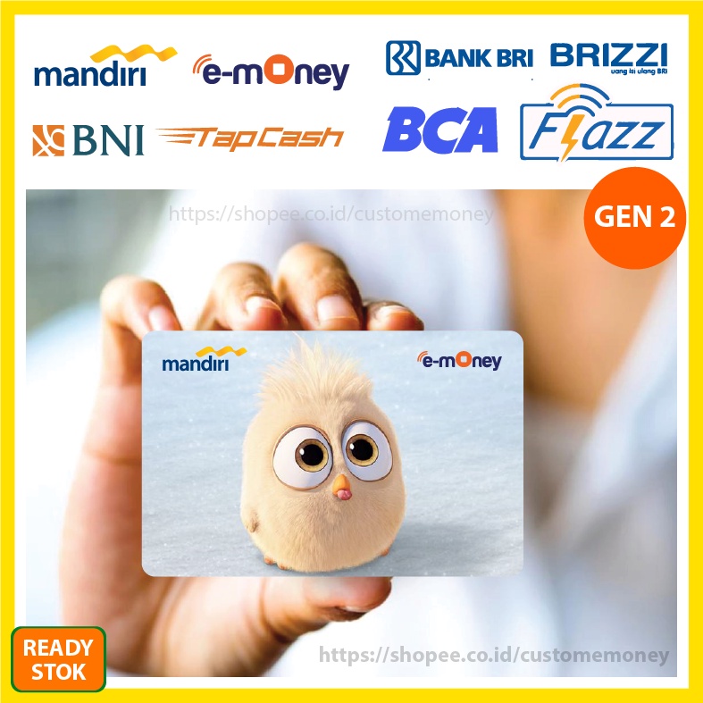 KARTU EMONEY ANIME SAMANTHA BABY ANGRY BIRDS ETOLL E-MONEY MANDIRI FLAZZ BCA GEN 2 TAPCASH BRIZZI - 1 SISI