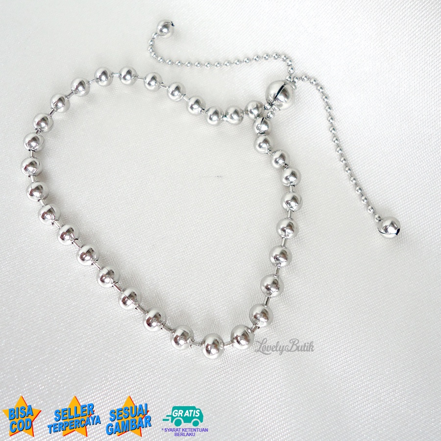 Lovelybutik Gelang Serut Stainless Anti Karat dan Luntur Vir4 Gelang Tangan Baja Putih Wanita Remaja Kekinian Model Serut Terbaru