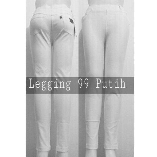 legging 99 baham jeans denim (putih) size m-xl