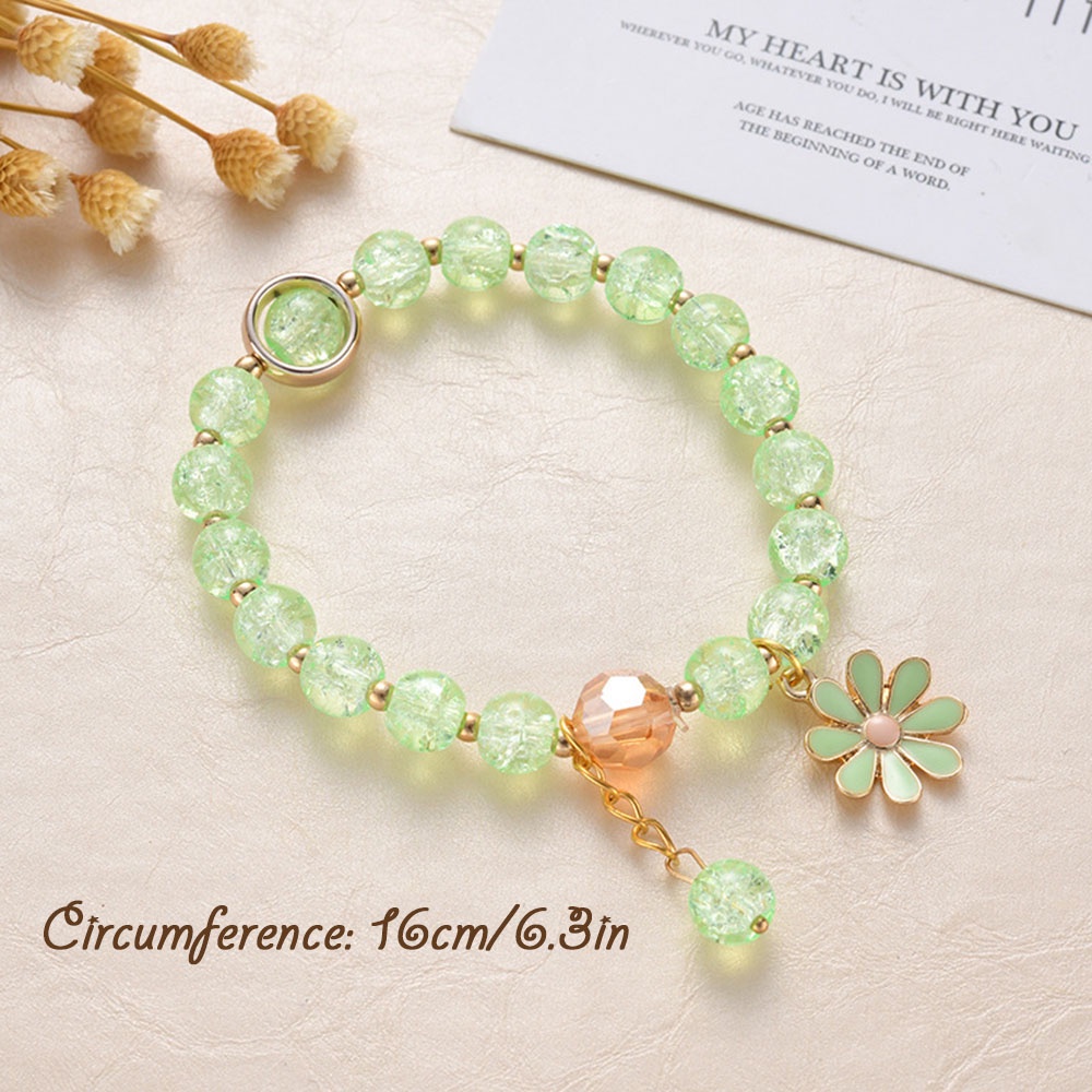 Chookey Gelang Tangan Rantai Wanita Desain Bunga Matahari Hias Kristal Multi Warna Sun Flower