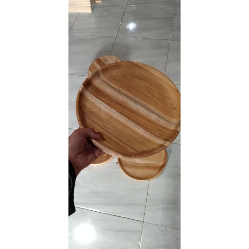 Cobek kayu Jati d25 /Piring Kayu Jati D25